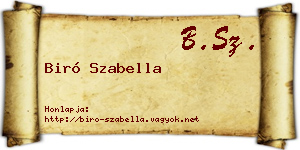Biró Szabella névjegykártya